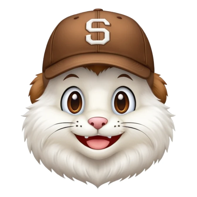 baseball mascot character with a baseball cap, smiling face, baseball team mascot sticker