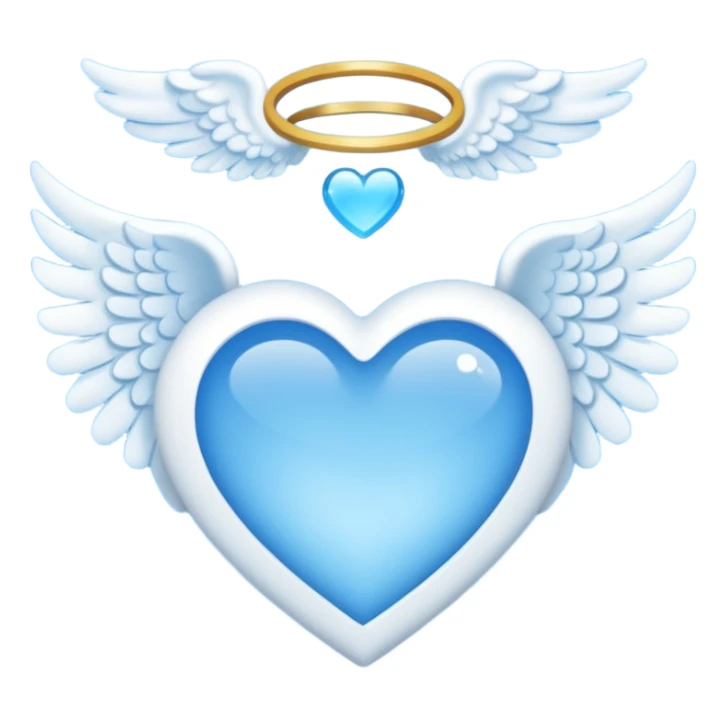 Blue sky blue heart with an angel wing sticker