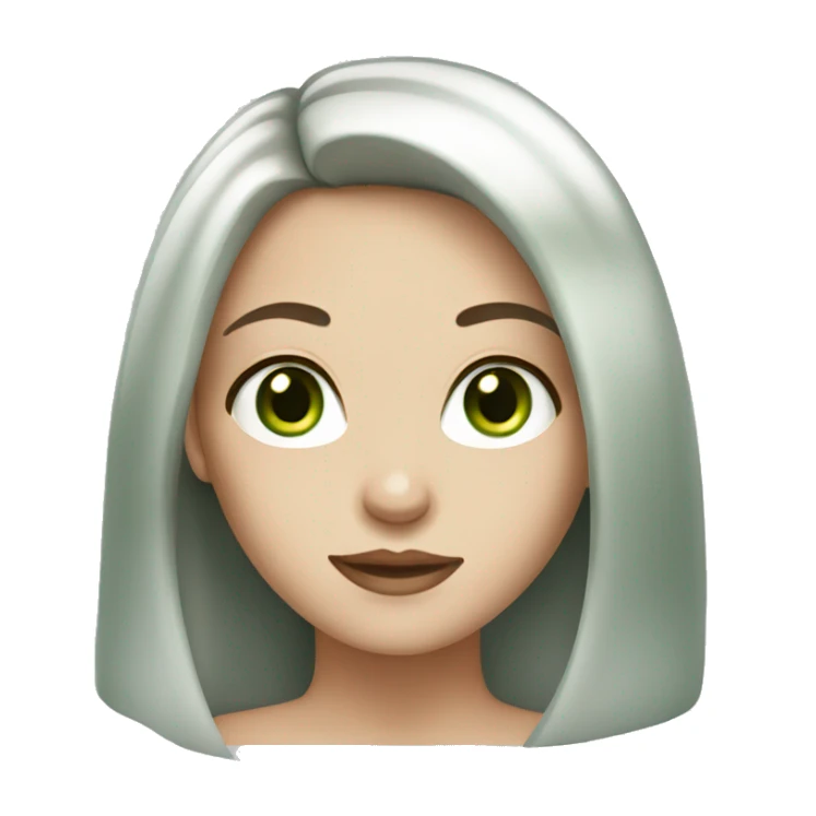 brunette girl with white skin and green eyes sticker