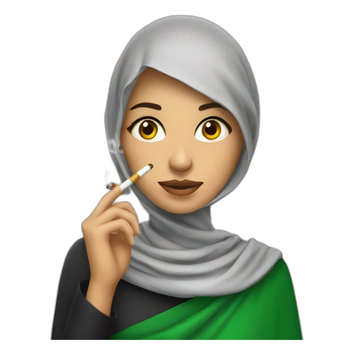 Saudi women with cigarette sticker