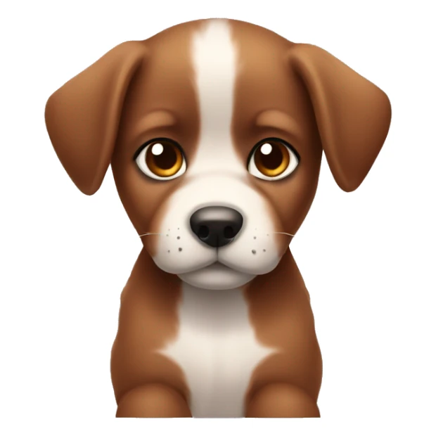A brown fur puppy with cross eyes sticker