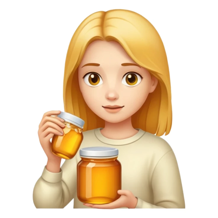 Girl with honey sticker