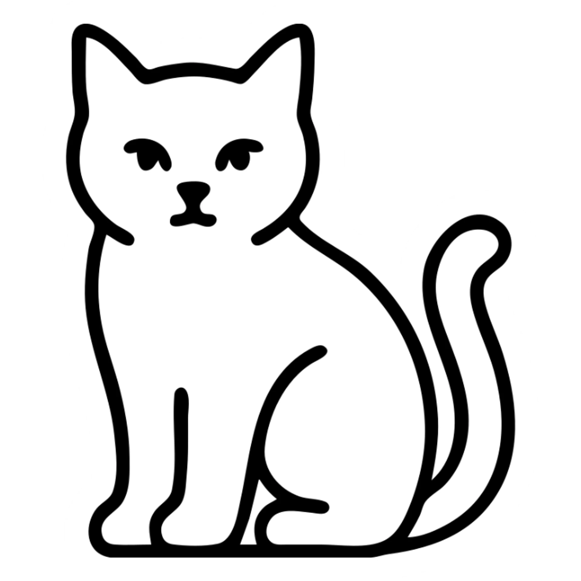 aesthetic cat, minimal black outline style sticker