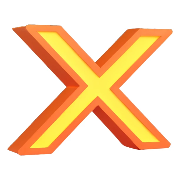 Paper with a red glowing x on top side sticker