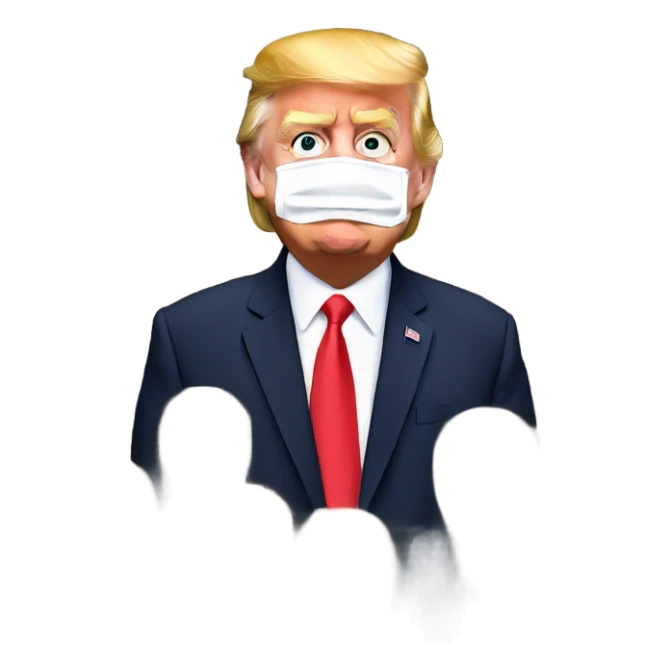 Trump wearing a mask  sticker