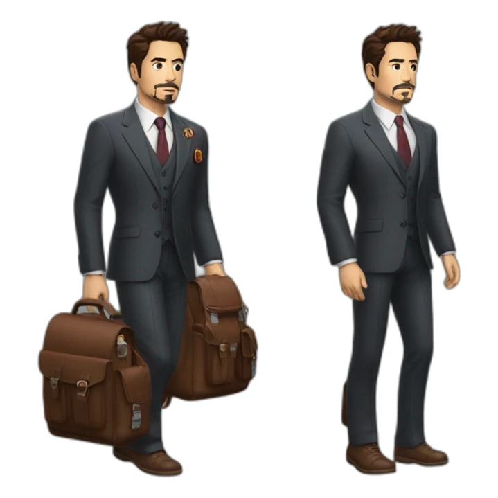 tony stark with college bag sticker