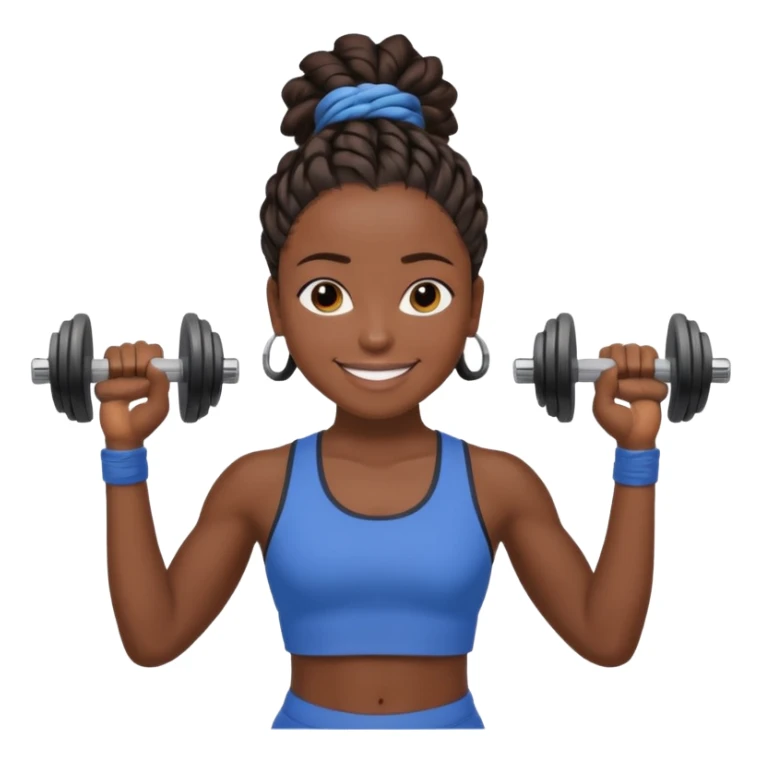 Create an emoji of rey. he has dreadlocks, african american, he's an athlete handsome with a million dollar smile. he's also a strength coach who values performance training. Make him darkskin, with 2 strand twist hairsyle  sticker