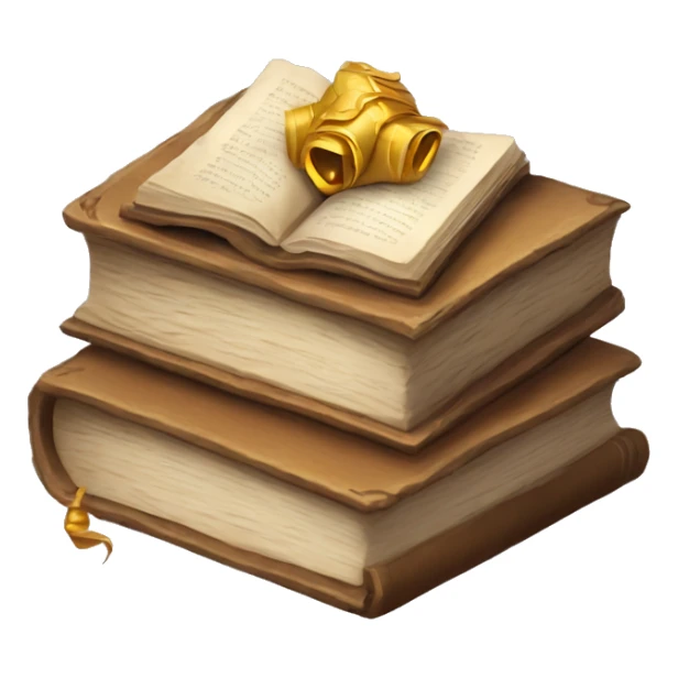 pile of books and scrolls, dungeons and dragons sticker