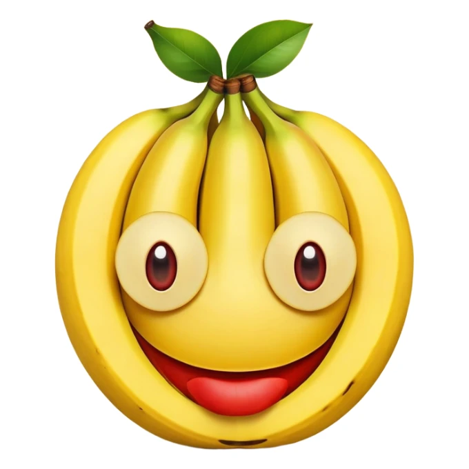 smiling face made from fruit with apples as eyes and banana as mouth sticker