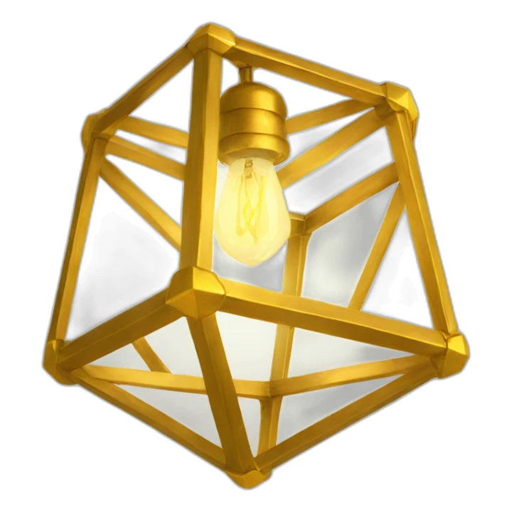 Golden Icosahedron lamp sticker