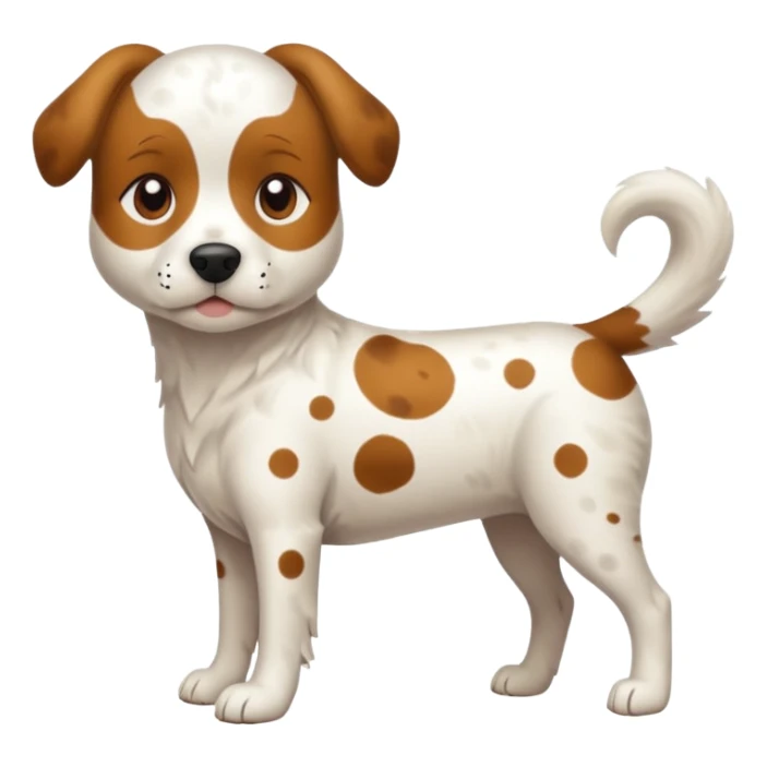 spotted white dog full body sticker