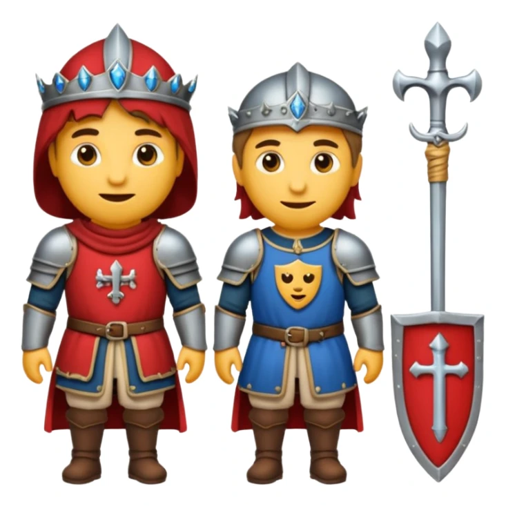 Hazme un conjunto de emojis de un caballero medieval con actitud muy masculina en diversos estados de animos sticker