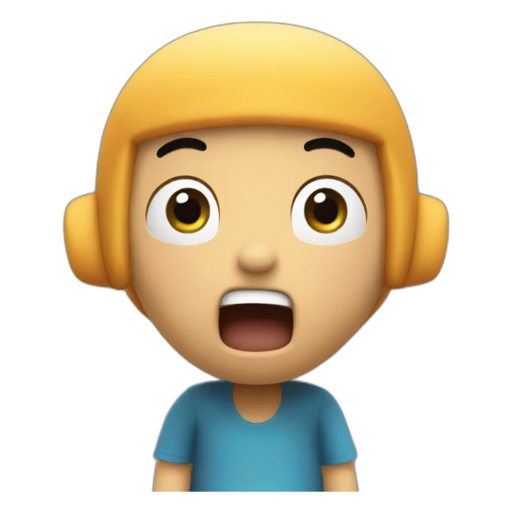 Pocoyo being shocked with mouth wide open and hands on head sticker