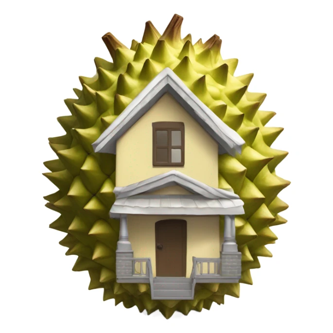 House made of creamy and spikey durian sticker
