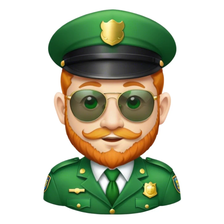 Leprechaun in cop uniform with sunglasses sticker