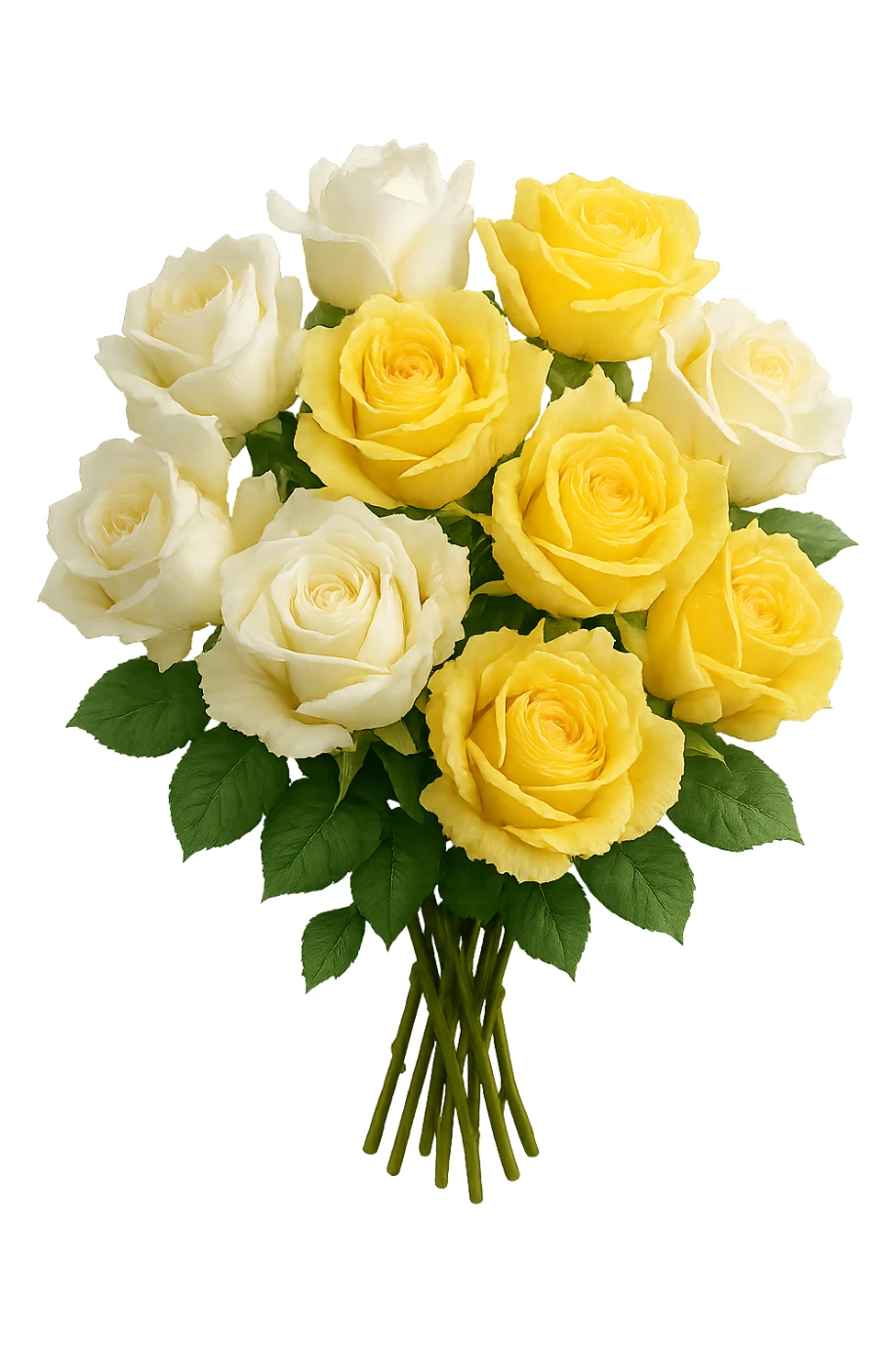 bouquet of white and yellow roses , remove background sticker