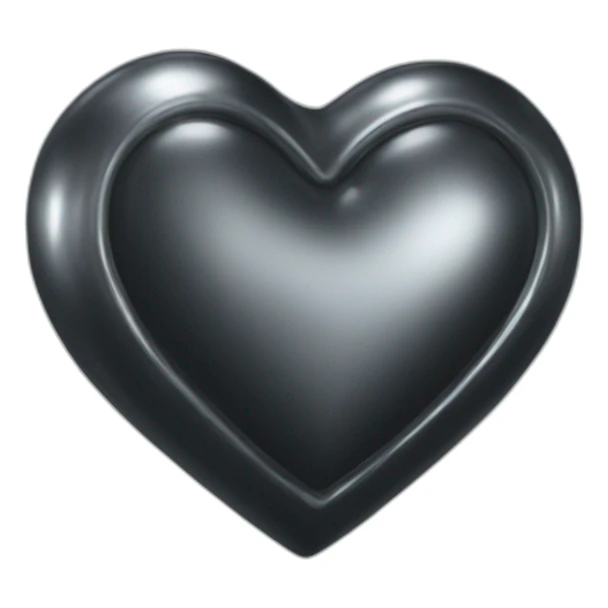 black shiny steel metal heart sticker