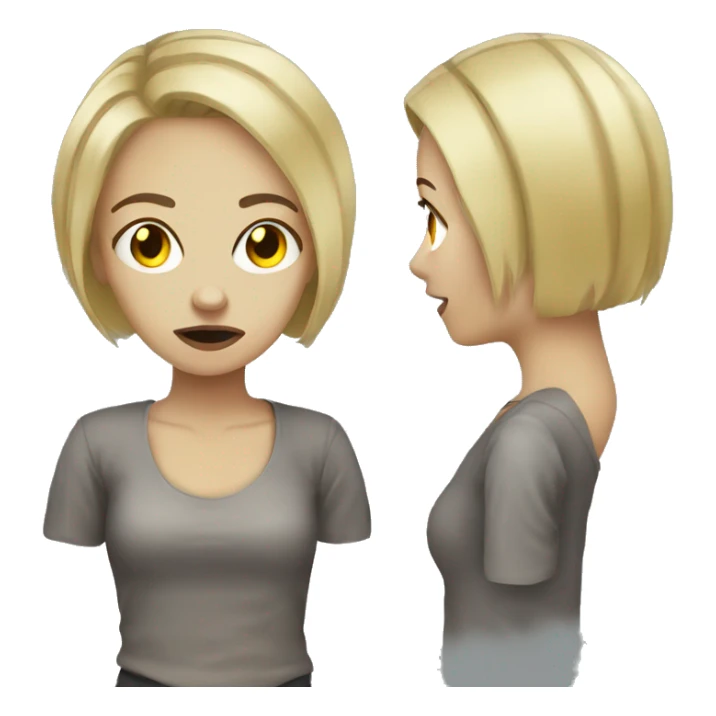 zombie girl blonde with short hair sticker