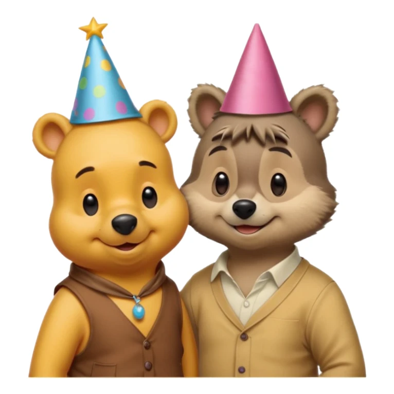 Winnie the Pooh on a date with raccoon  sticker