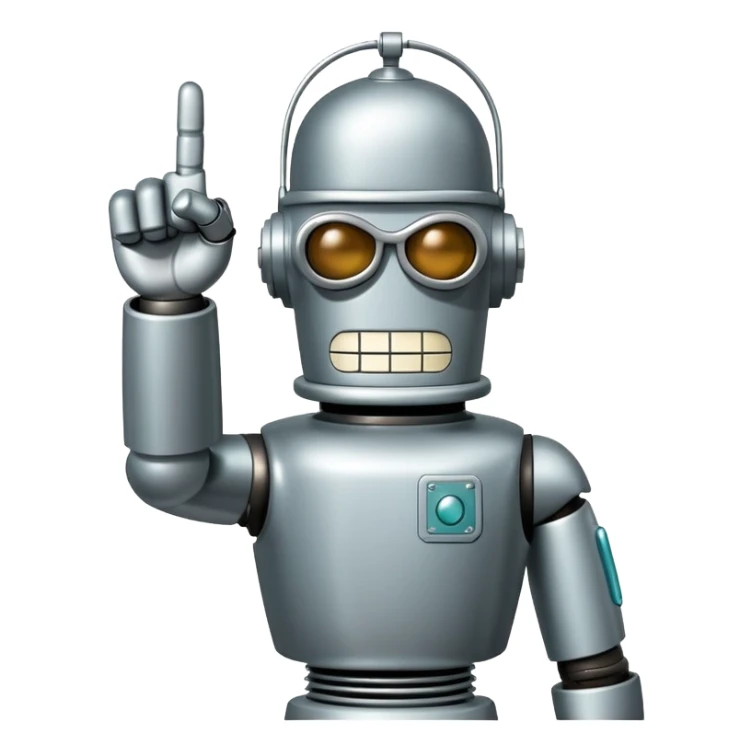 Bender from futurama middle finger up sticker