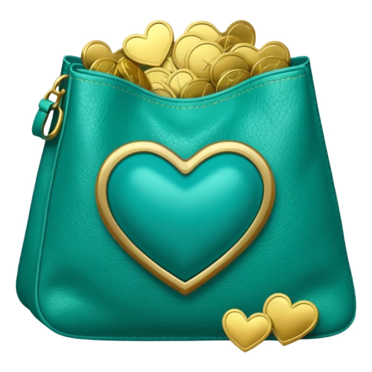 Teal heart with bag of money sticker
