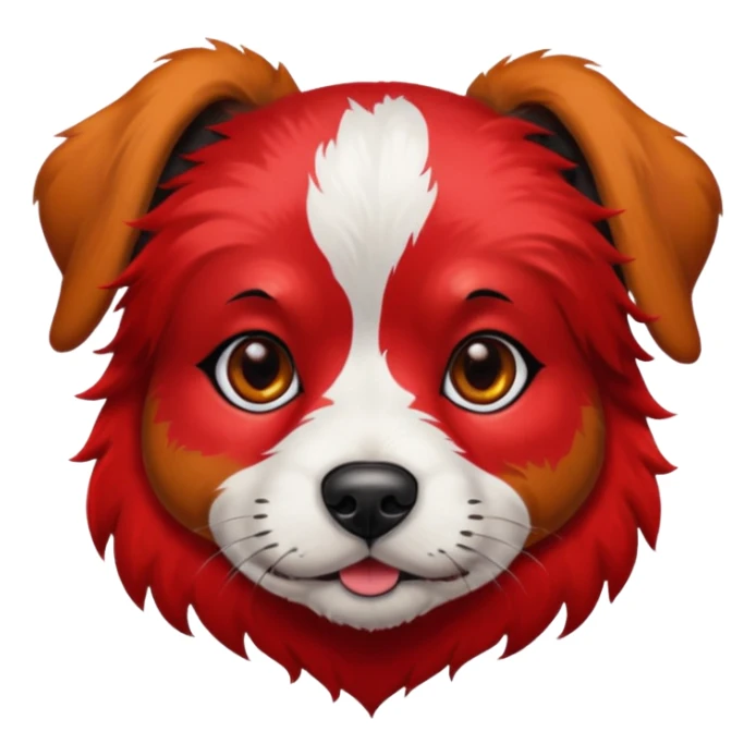 dog with very inked face and red hair sticker