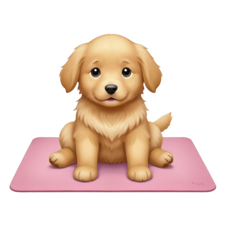 Sassy Golden retriever puppy on light pink yoga mat sticker