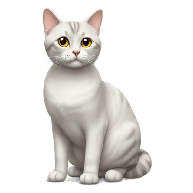 British short cat hair cream sitting up  sticker