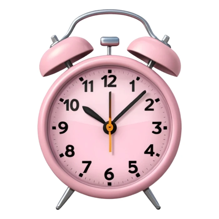 Please make me an alarm clock digital that will show six o'clock in the morning and make it in the style of ios 18.1 and aesthetic and the color is light pink  sticker