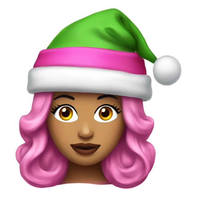 Nicki Minaj in a Christmas hat sticker