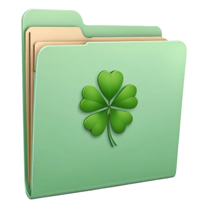 pastel green file folder with clover on the cover  sticker