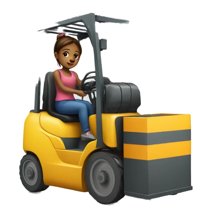 Girl on a forklift sticker