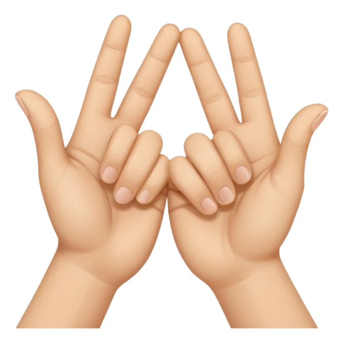 Two hands interlocking peace signs. Like two of these emojis ✌️ only horizontal. And they are locking with each other  sticker