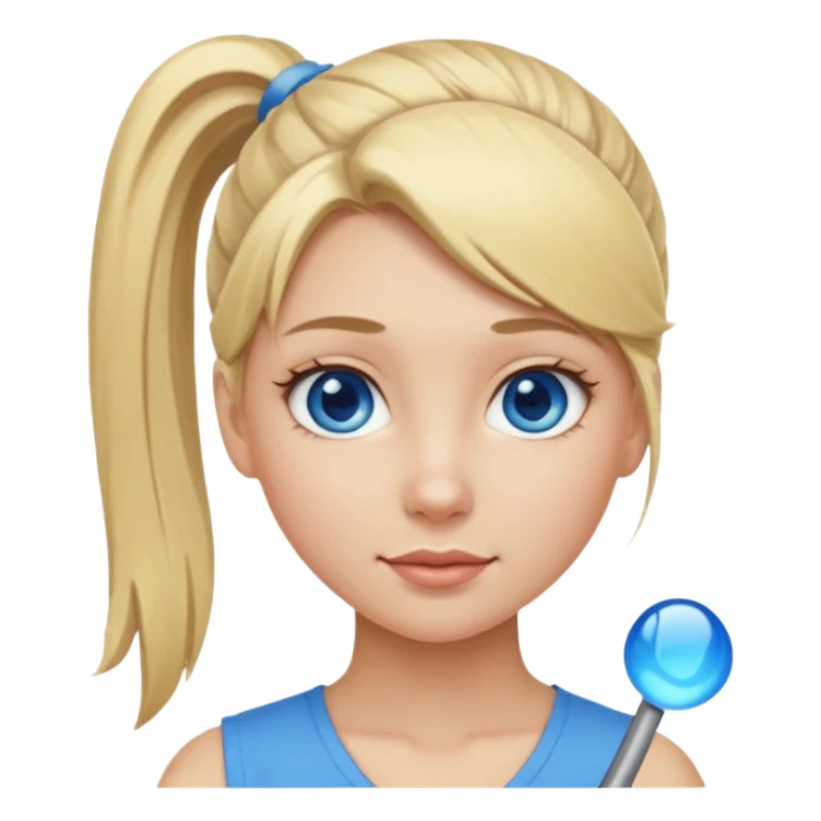 blonde girl pony tail sticker