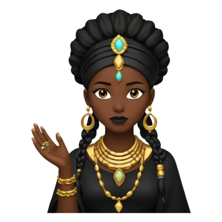 shaman woman black clothes black accesories  sticker