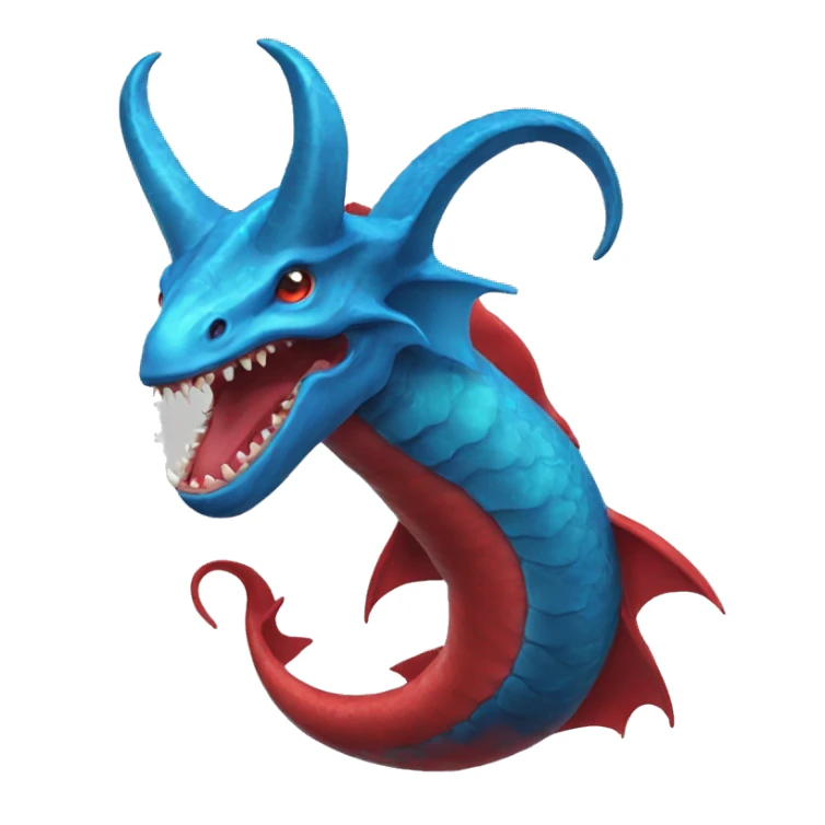 Christian beautiful Leviathan with blue and red horns sticker