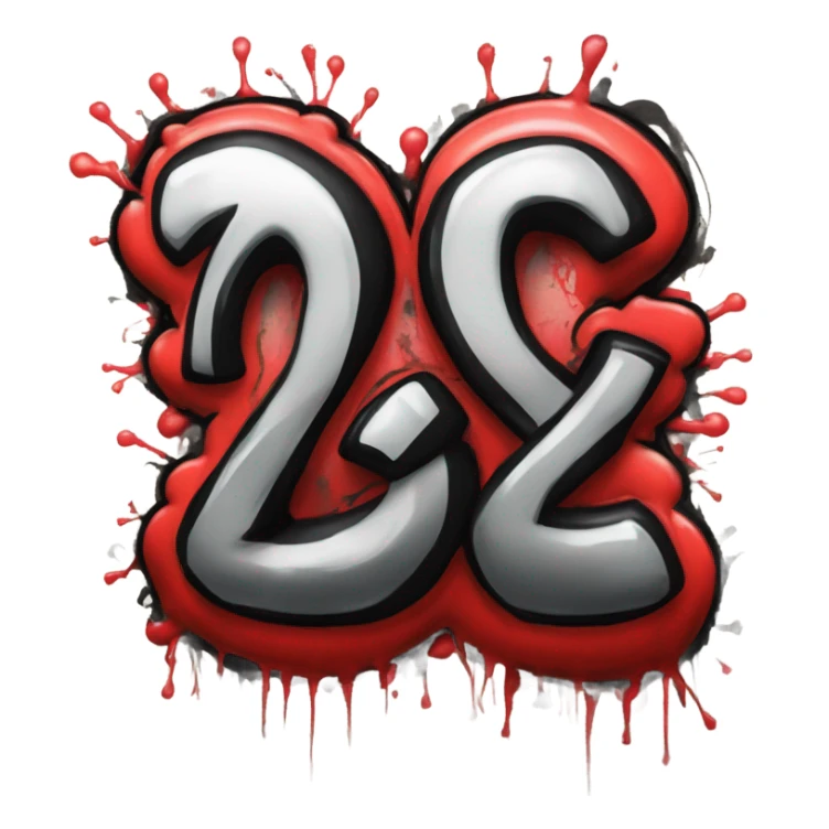 The number 238 graffiti in red and black sticker