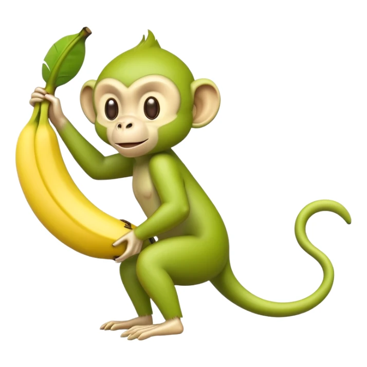 banana with the head of a green monkey sticker