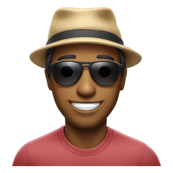 smiling emoji, with dad hat, with sunglasses sticker