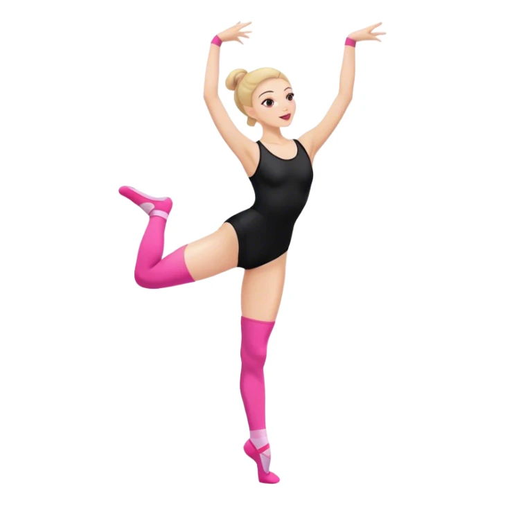 sport stretch dancer in black leotards and pink socks who talk sticker