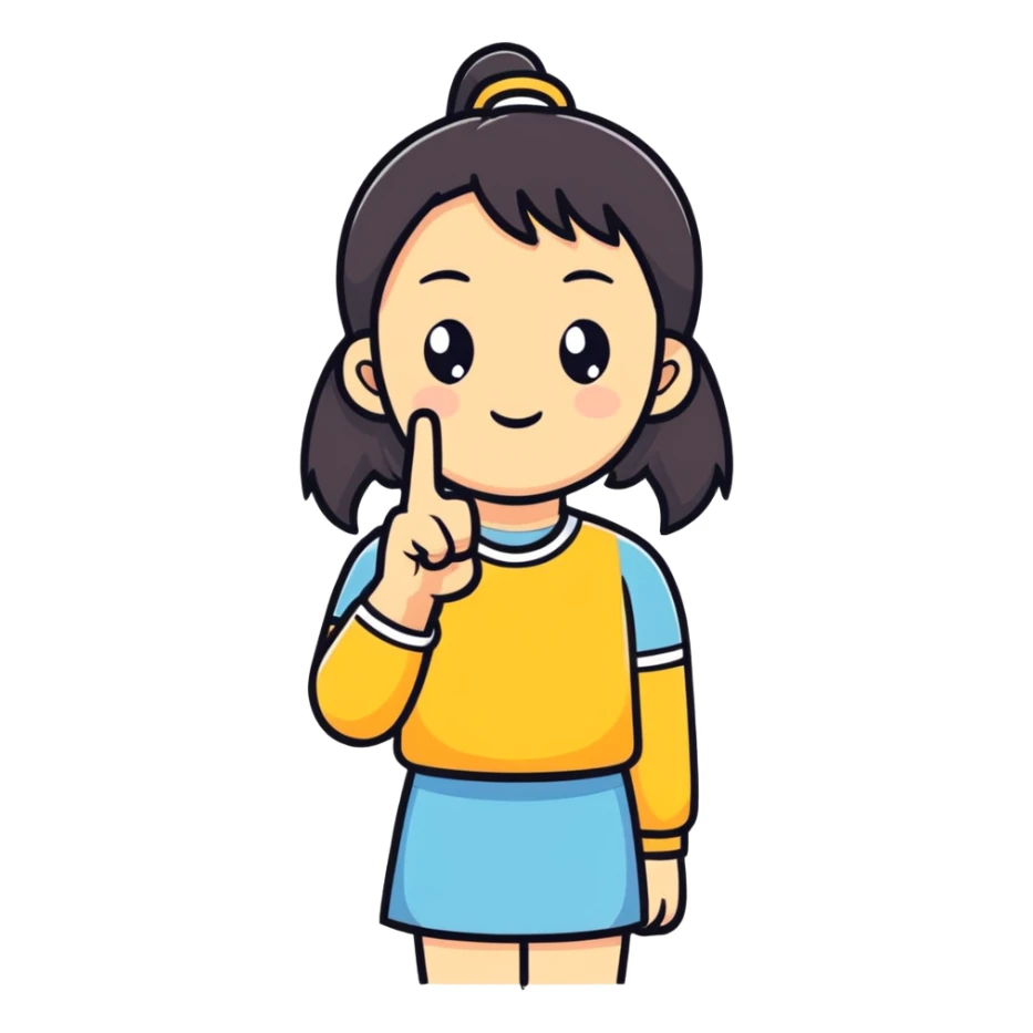 Girl holding up middle finger sticker