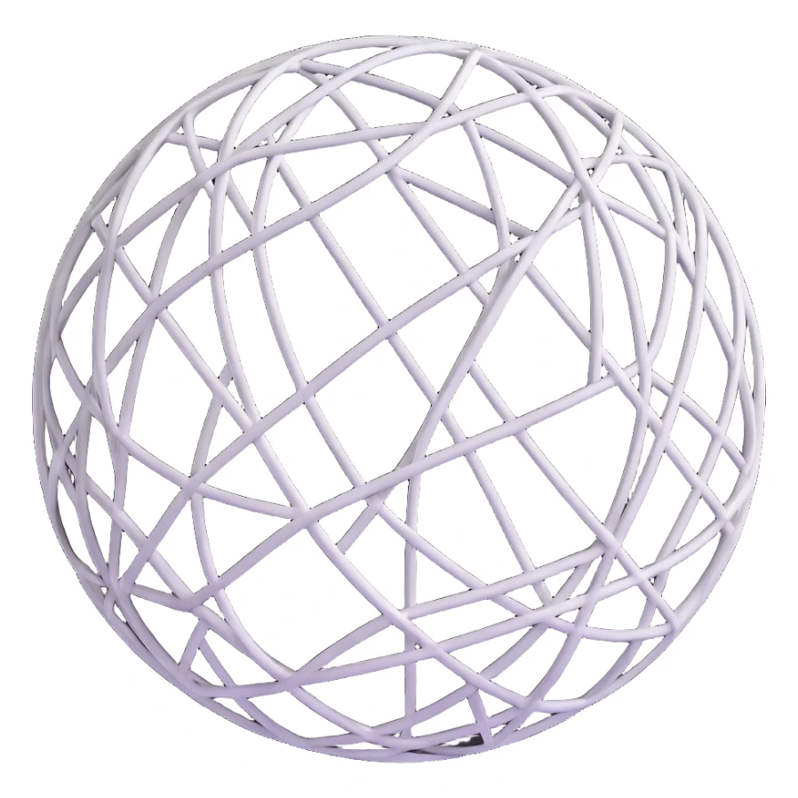white ball designed for the invented sport bucketball covered in intersecting black lines forming a unique geometric pattern sticker