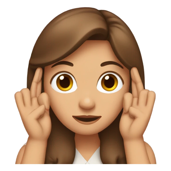 Brown haired woman with fingers in her ears sticker