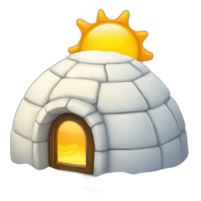 igloo sun on top  sticker