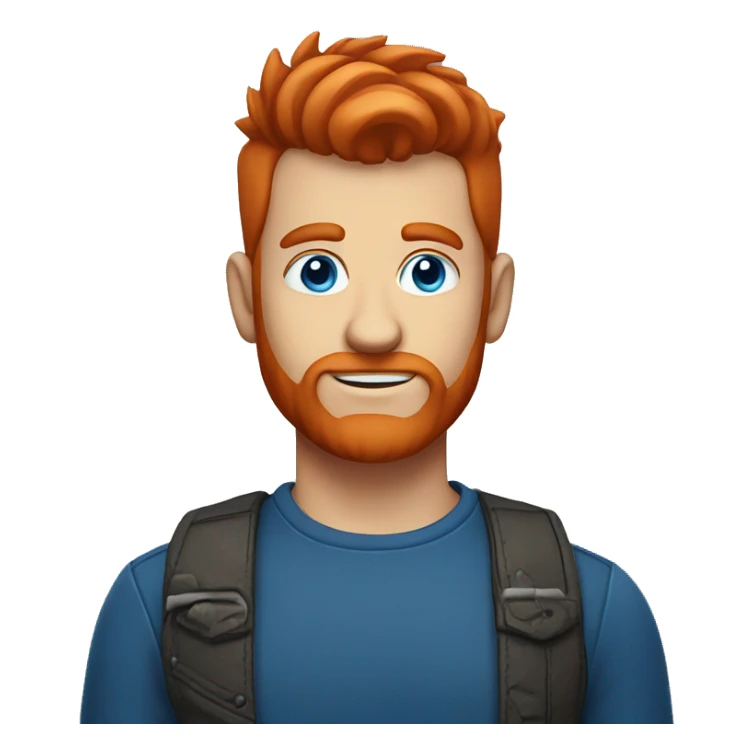 red hair guy with Mohawk and beard and blue eyes  sticker
