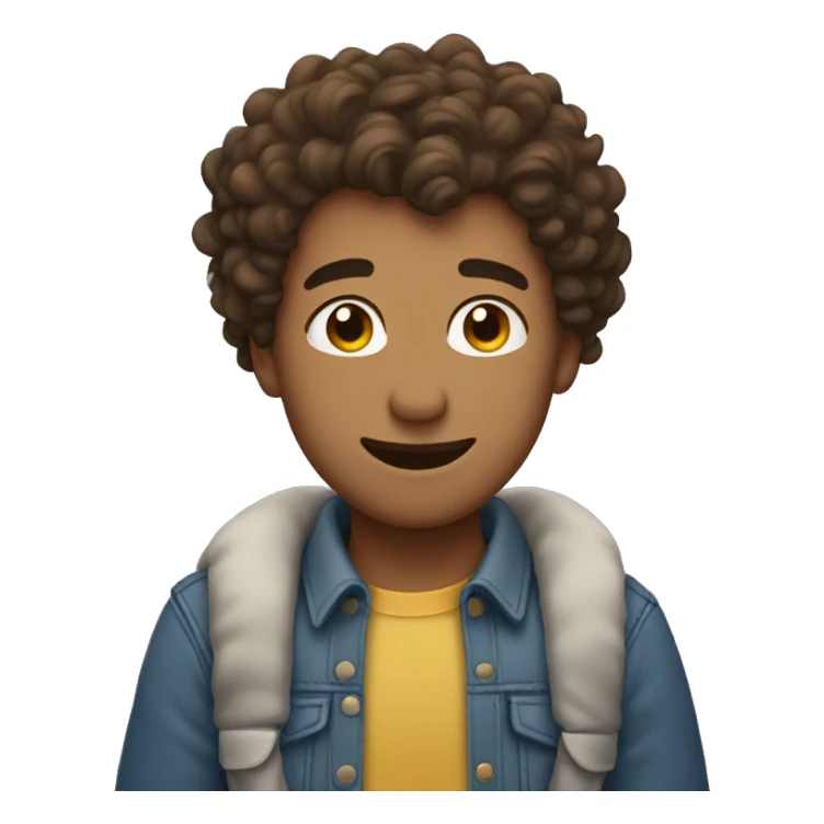 Guy with curly hair hugging brunette sticker