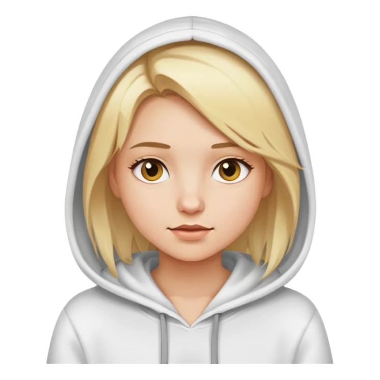 Blonde girl with white hoodie sticker