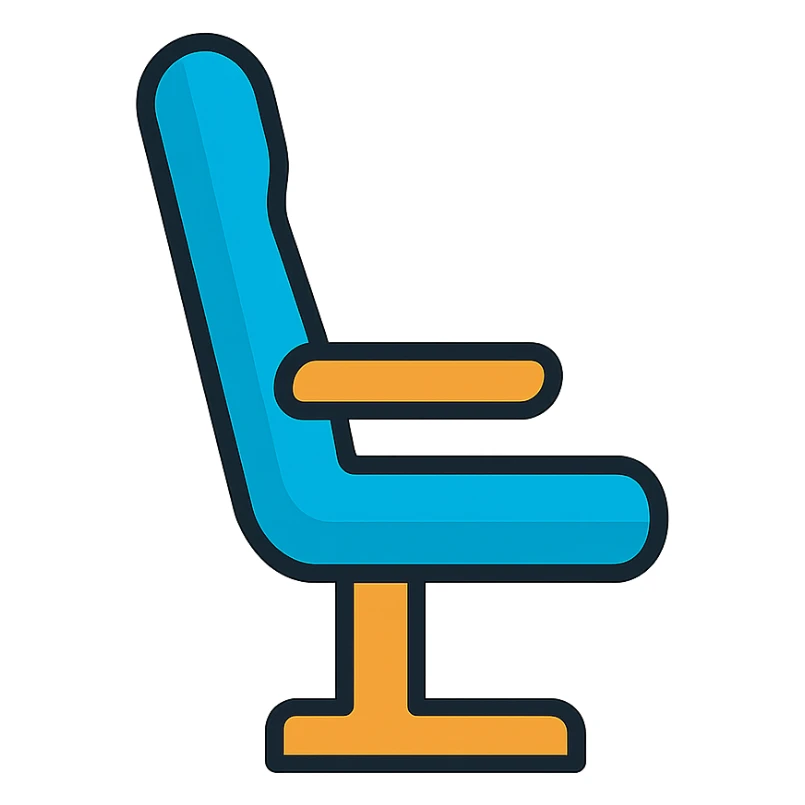 simple and clear plane seat, modern icon style sticker