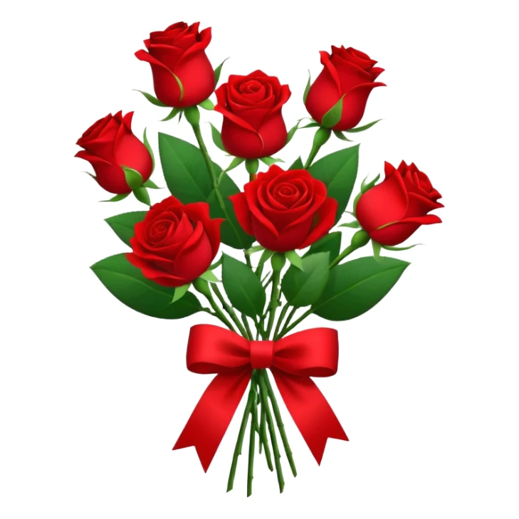 bouquet of 5 roses sticker