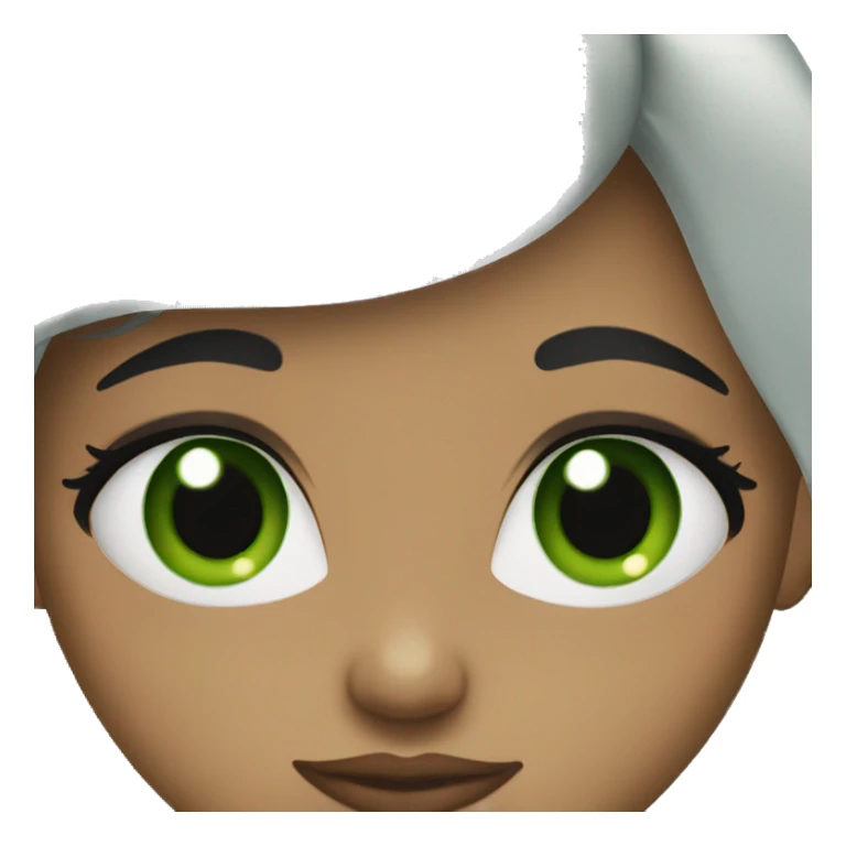 black hair girl with green eyes sticker